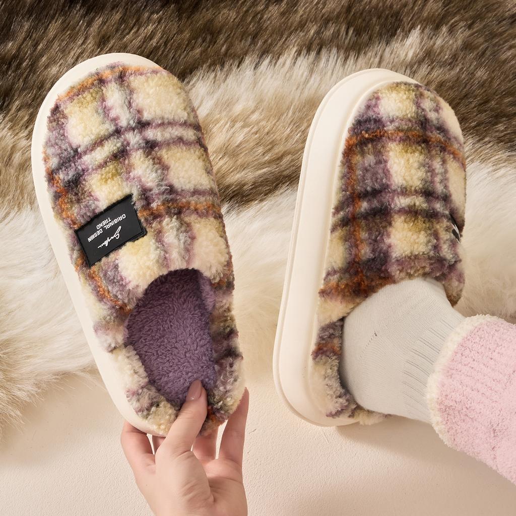 Winter Women Home Slippers Plush Warm Thick Bottom Slides Breathable Soft Non-slip Slippers Indoor Outdoor Men Casual Slippers