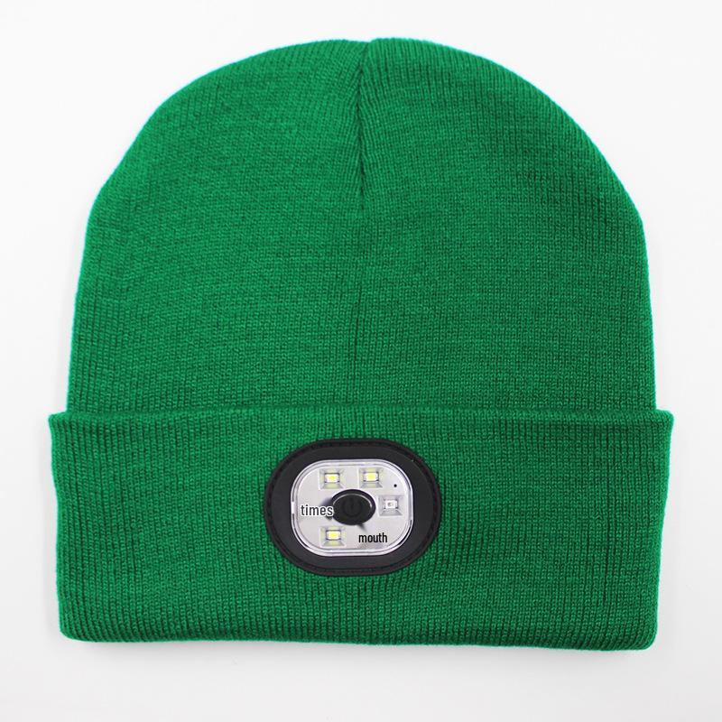 Rechargeable LED Light Beanie - Glow-in-the-Dark Winter Hat for Night Running Outdoors