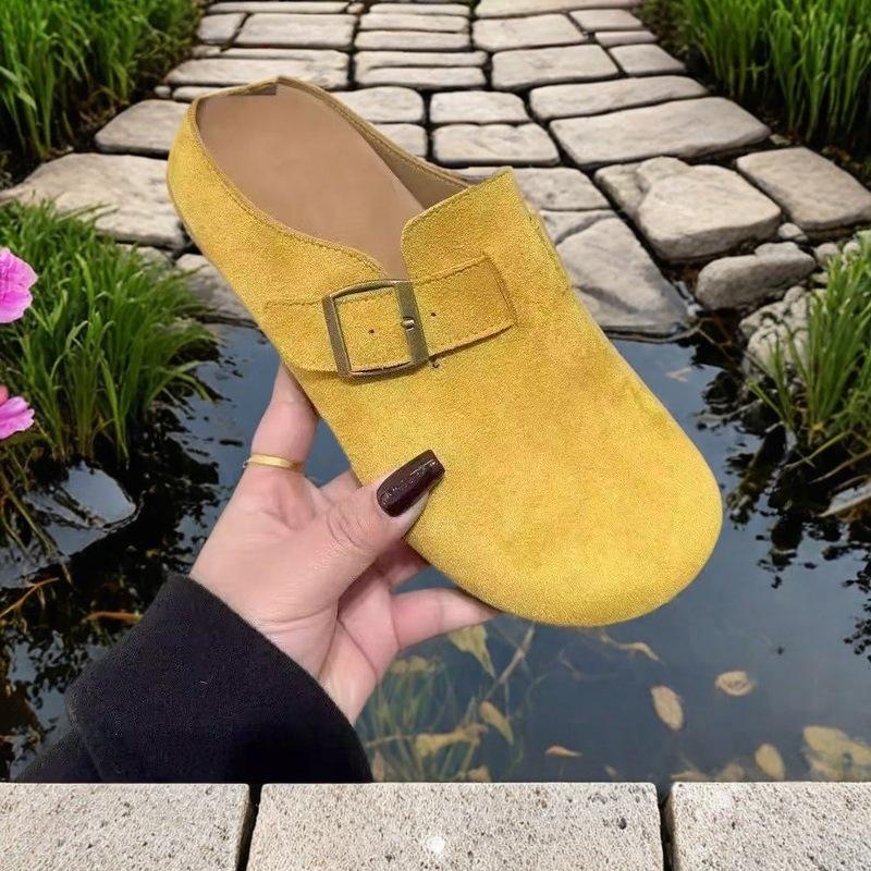 Retro Mori Birkenstocks Women's Spring New Thick-soled Inner Height-increasing Bag Head Half-drag Short Leboken Sandals