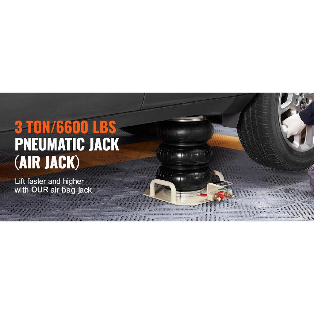 SucceBuy Cric Pneumatic 3 Tone cu Pungă Dublă Cric Pneumatic Cric cu Pungă Ridicare Rapidă 3-5s Cric Pneumatic pentru Mașini cu Mâner Scurt