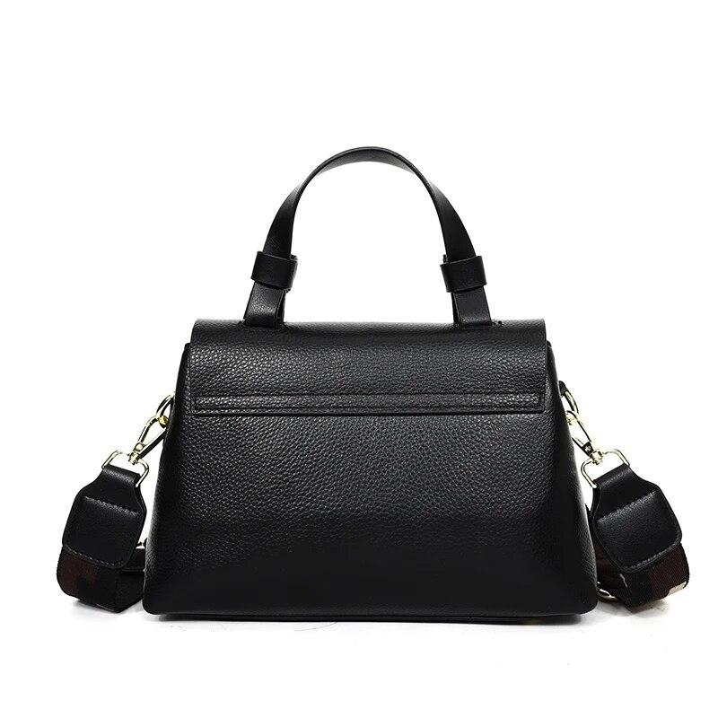 Genuine Leather Women Cowhide Tote The New Quality Leather Female Designer Handbag High Capacity Flap Shoulder Crossbod Bag
