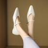 Fashion NEW Spring/Autumn Women Pumps Square Toe Low Heel Shoes Split Leather Shoes for Women Concise Buckle Strap Mary Janes Shoes