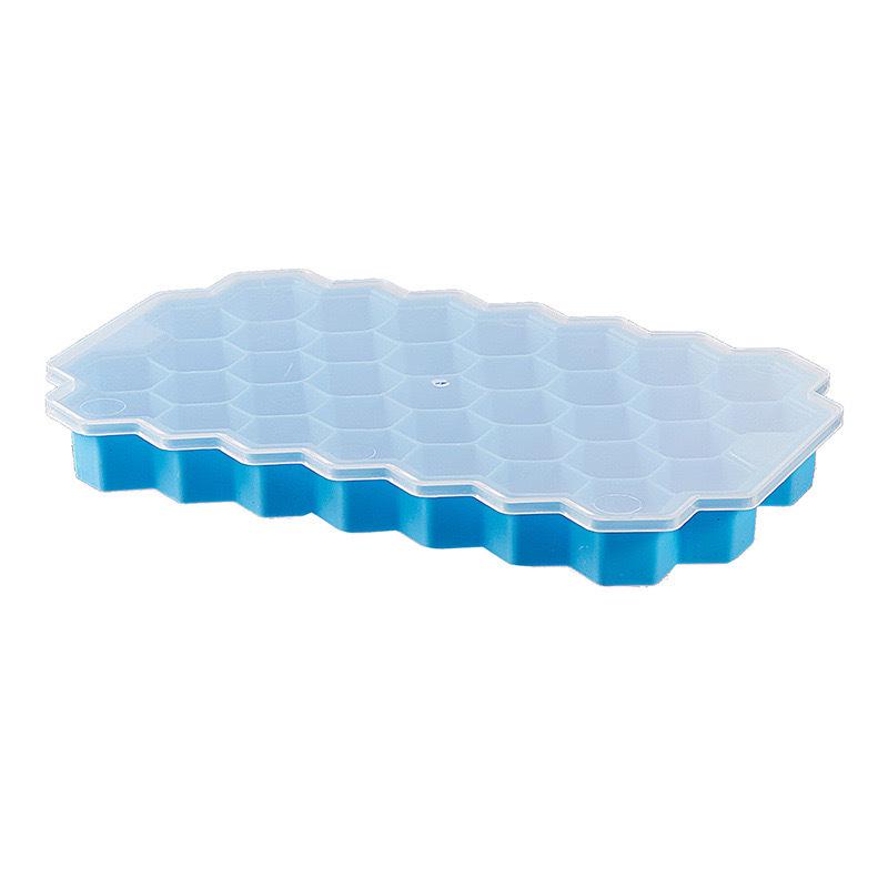 Silicone Honeycomb Ice Tray with Lid for DIY Ice Cubes - Creative Ice Mold Box for Children