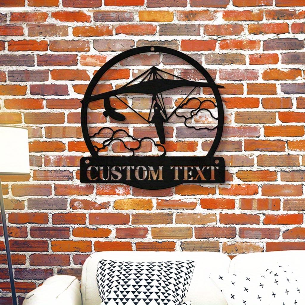 Custom Black Hang Glider Metal Wall Art Personalized Valentine Home Decor