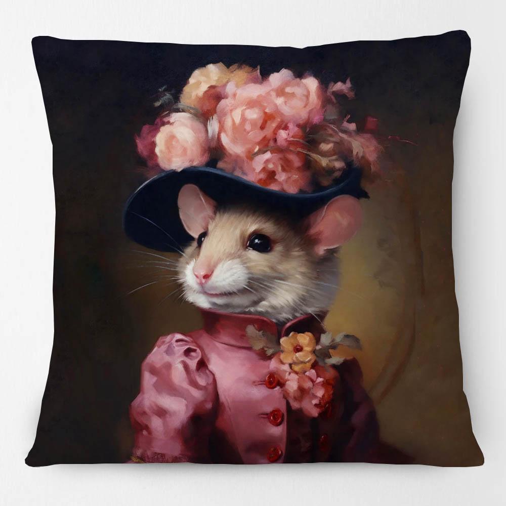 European Retro Royal Rabbit Hamster Raccoon Zebra Giraffe Altered Animals Painting Cushion Cover Decorative Pillow Case