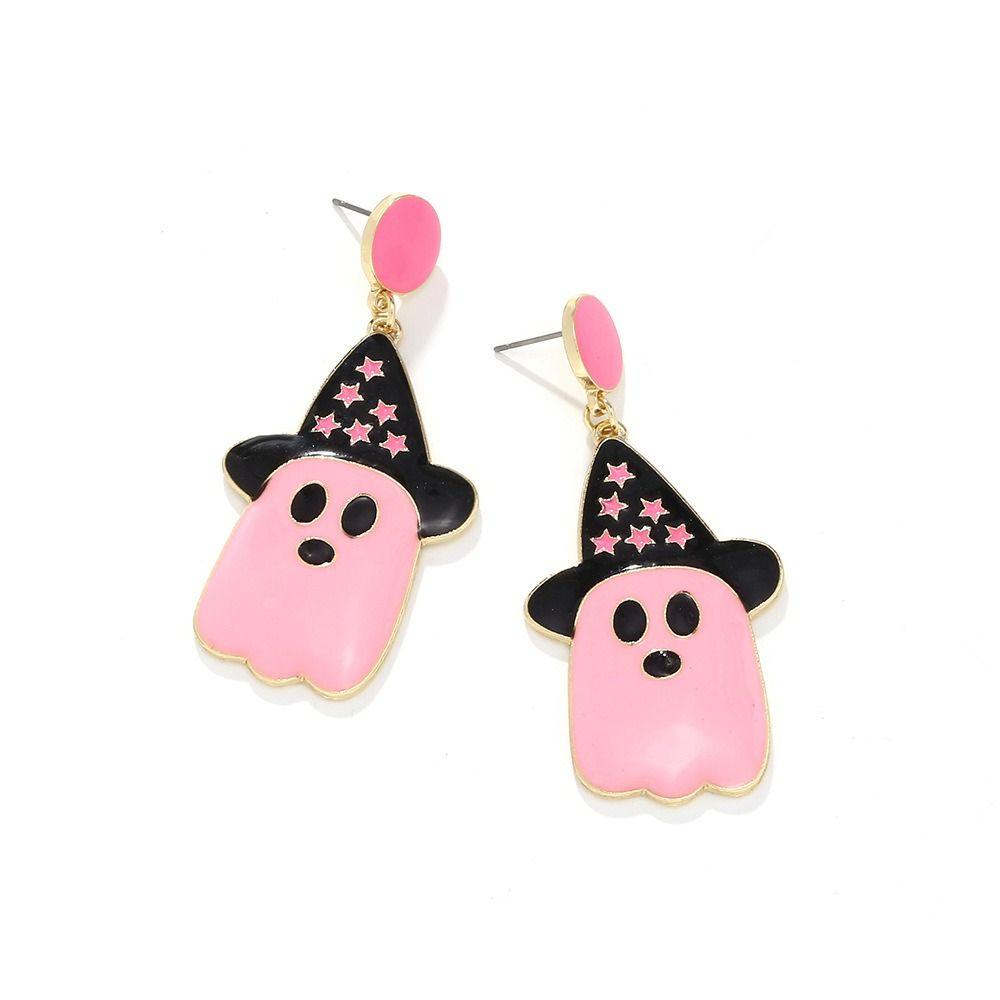 Bow Pendant Ghost Earrings Women Girl Gift Witch Hat Earrings Trendy Halloween Earrings