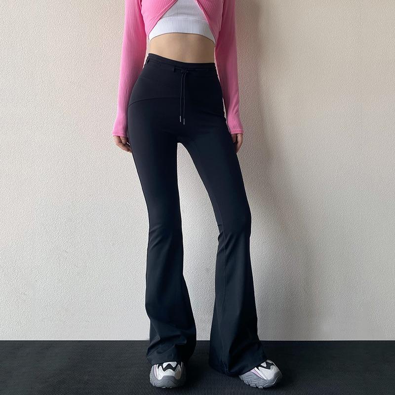 Micro Pantalones de Yoga para Mujer Cintura Alta Ajustados Abdominales Ajustados Ropa Exterior Adelgazantes Altos Naked Lulu Deportes Fitness Pantalones Acampanados