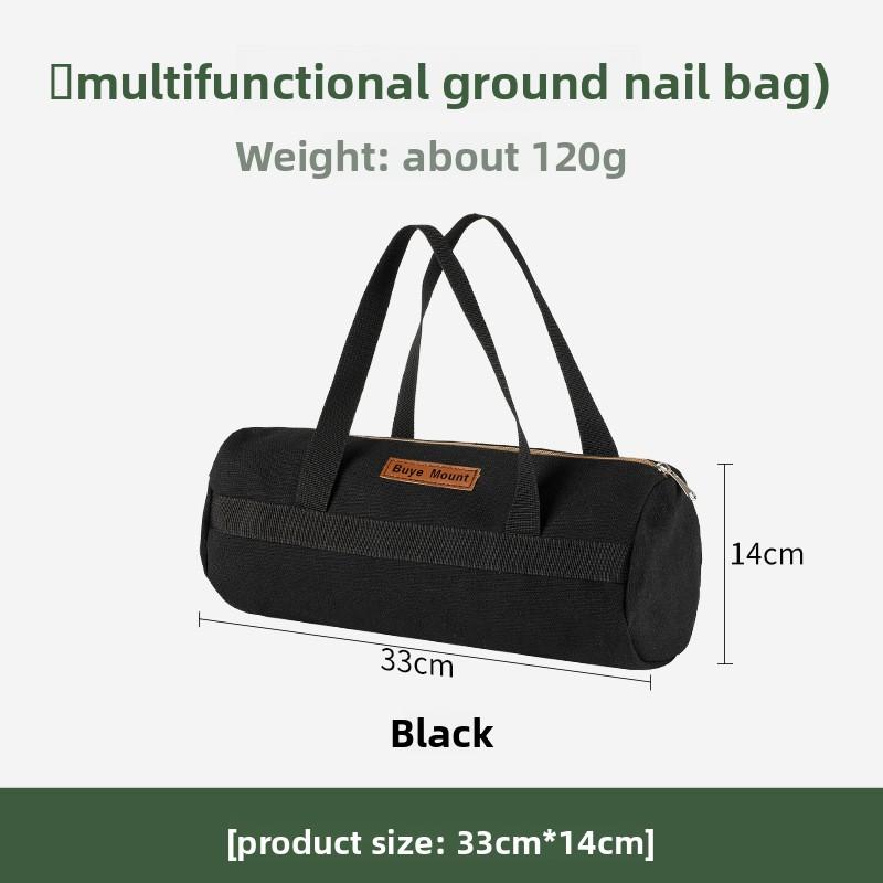 Outdoor Camping Cylindrical Large Capacity Canvas Storage And Organizing Bag Tent Accessories Ground Nail Wind Rope Storage Bag