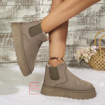 2025 Winter Damen Schneestiefel mit dicker Sohle - Lässige Fleecegefütterte Extra Dicke, Warme Schneestiefel für Damen