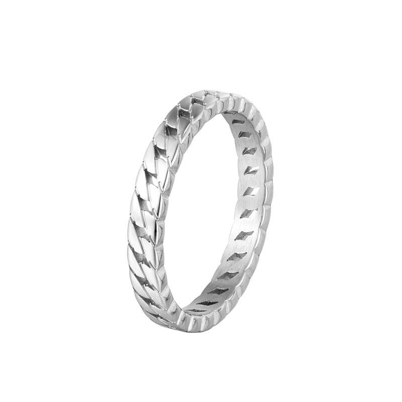 Retro Personalized Chain Ring Cool Ins Wind Hollow Simple Ring Titanium Steel Women's Jewelry