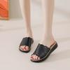 ~~ Leather mother slippers outer wear summer middle-aged and old go out cool slippers middle-aged flat bottom non-slip elderly