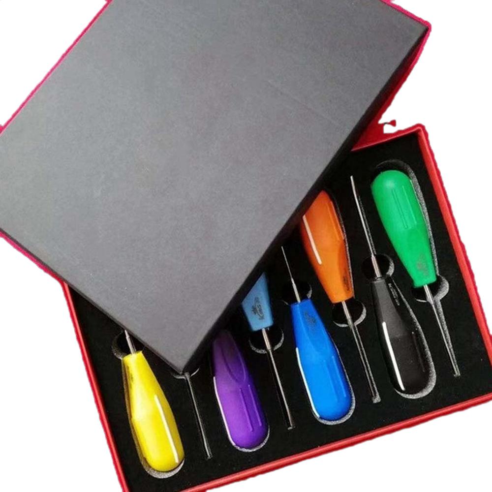 8Pcs Dental Luxating Root Elevators Screwdriver Surgery Extracting Apical Root Elevator Dentistry Surgical Instrument