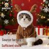 3D Pet Christmas Set: Hat & Costume for Cats and Small Dogs