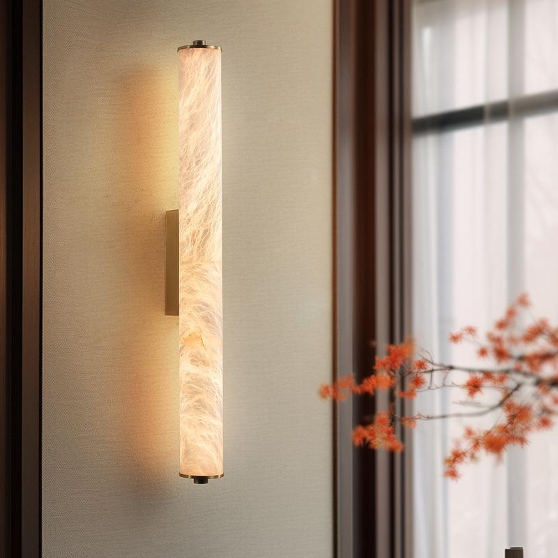 Spanish Marble LED Wall Light Gold Black Copper Indoor Living Room Bedroom Stairs Hotel Sconce 25/30/40/50/60cm Wall Lamp