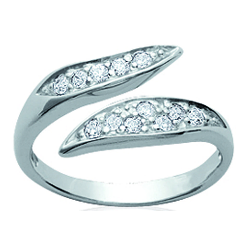 Silver Ring 'Temptation' White Silver (rhodium) - 8 Mm