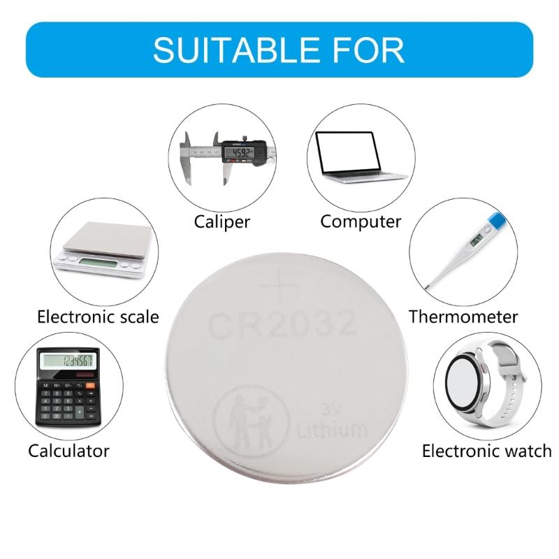 CR2032 Düğme Piller 3V Lityum Piller Saatler Hesap Makineleri Uzaktan Kumandalı Oyuncaklar için Düğme Pil Değişimi