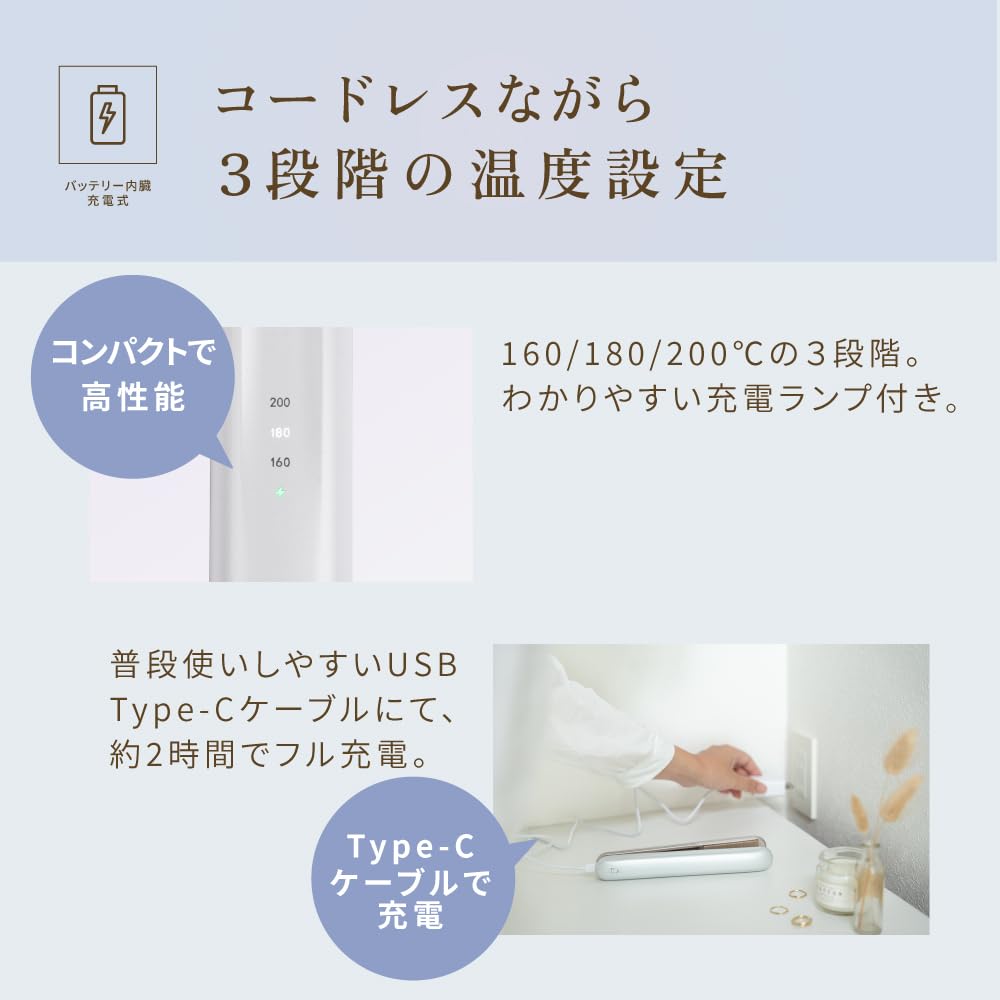 limited edition with gift KINUJO LuxeJewel Cordless Silk Maximum temperature For use [Official wrapping] - iron, Plate®, 200℃, White, overseas,