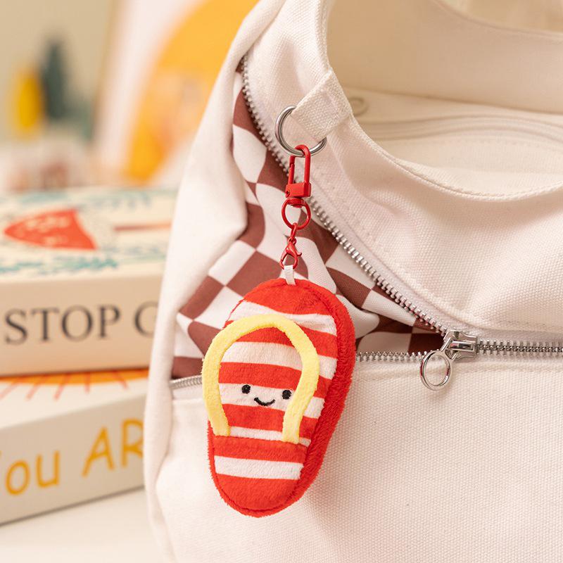 Coconut Turtle Pendant Keychain - Beach Plush Figurine for Backpack Accessories