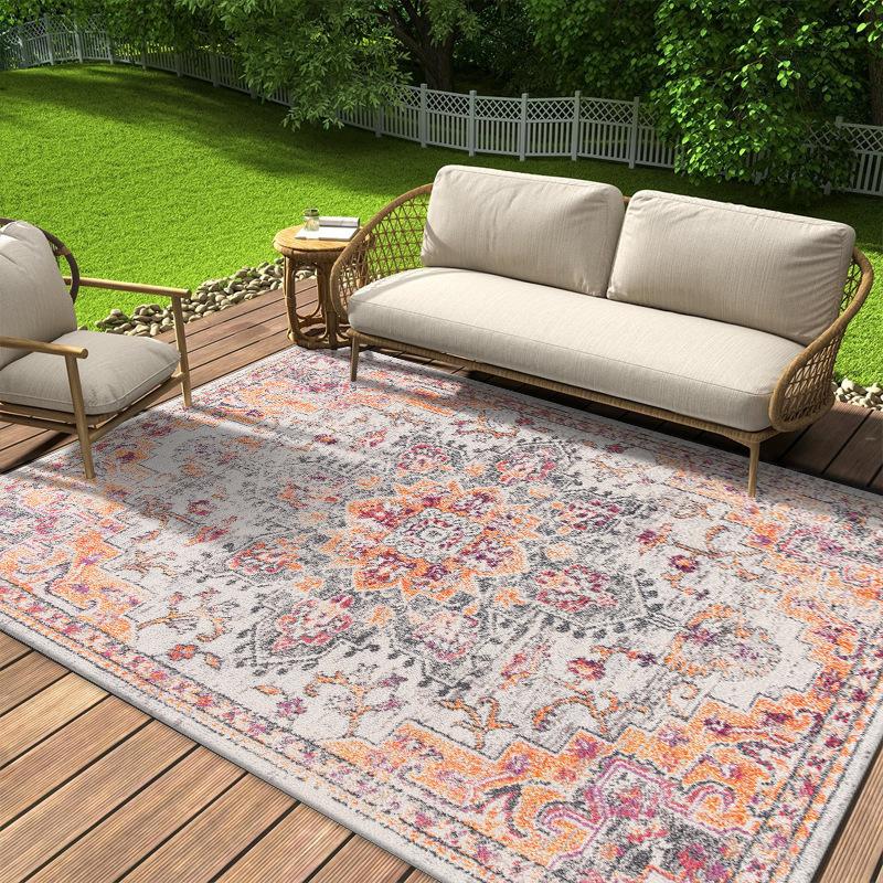 

VIKAMA Summer Outdoor Vintage Persian Crystal Velvet Soft Floor Mat Non-slip Vacation Camping Tent Living Room Home Decoration 80X160CM(2.6X5.3FT