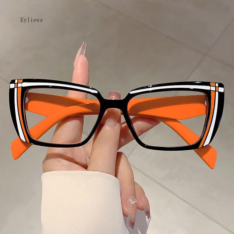 Vintage Anti Blue Light Optical Square Glasses Frame Women For Men Luxury Brand Designer Trend Myopia Eyeglasses Cartoon