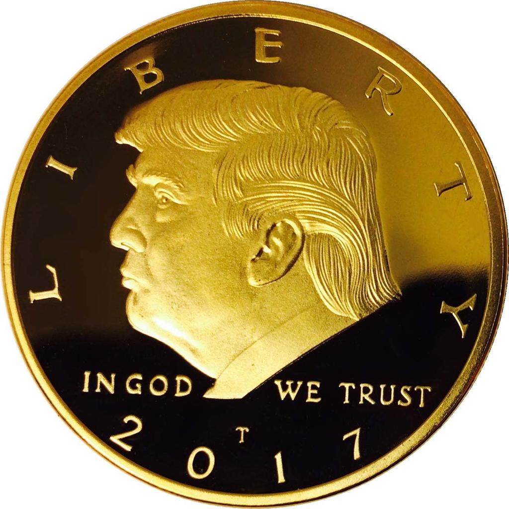 Zlatá mince Donalda Trumpa 2017, Pozlacená sběratelská mince, 45. prezident, Certifikát pravosti Oficiální GOPBOX