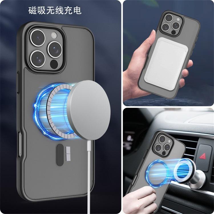 Applicable To Apple 11promax Skin Matte Magnetic Mobile Phone Case Iphone11 Transparent Two-in-one 11 Protective Case