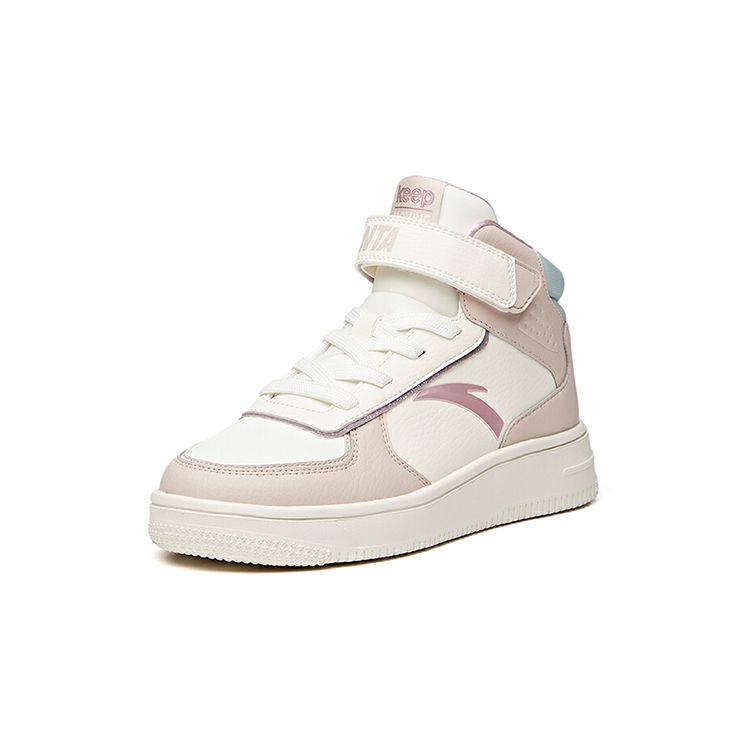 Anta Comfortable Non-Slip Durable High-Top Skate Shoes Kids Sneakers Lotus-Gray A33038010H-5