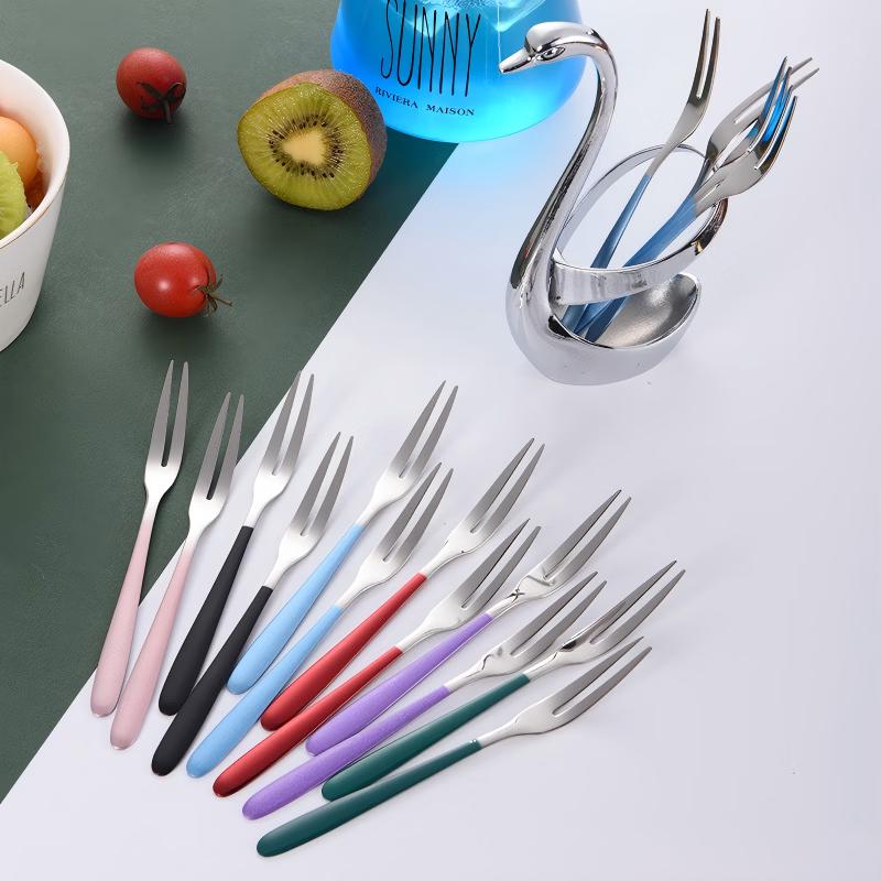 Colorful 304 Stainless Steel Fruit & Dessert Forks