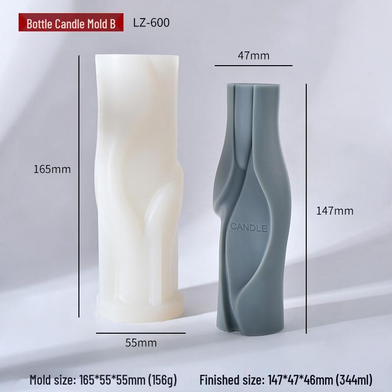 Sanshin Vase-Shaped Scented Candle Mold for DIY Perfume Bottle and Plaster Diffuser Stone Ornaments
