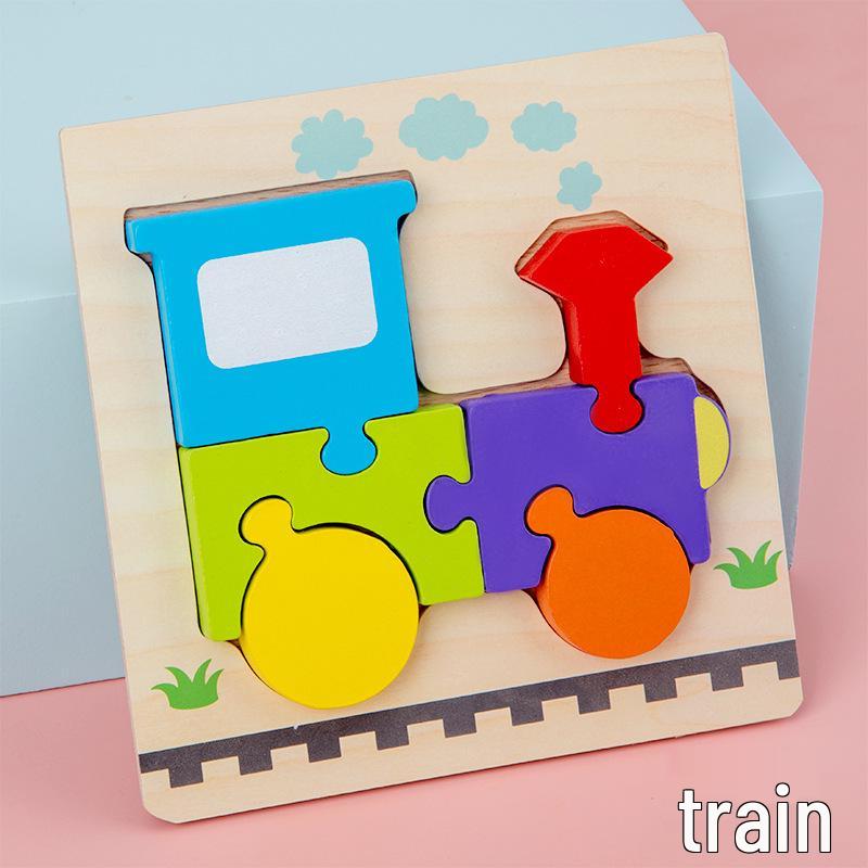 3D Wooden Puzzle Blocks for Toddlers: Educational Snap Fit Toys for Ages 3-6, Boys and Girls