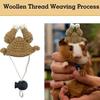 2PCS Funny Rabbit Knit Turkey Hat Mini Cartoon Small Pet Novelty Headwear Woolen Yarn Decorative Hamster Hand-Crocheted Hat