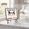 Bathroom Countertop Ornament Halloween Wooden Table Sign, Cute Spooky Ghost Plaque with Autumn Home Decorations Metal Stand for Kitchen Shelf