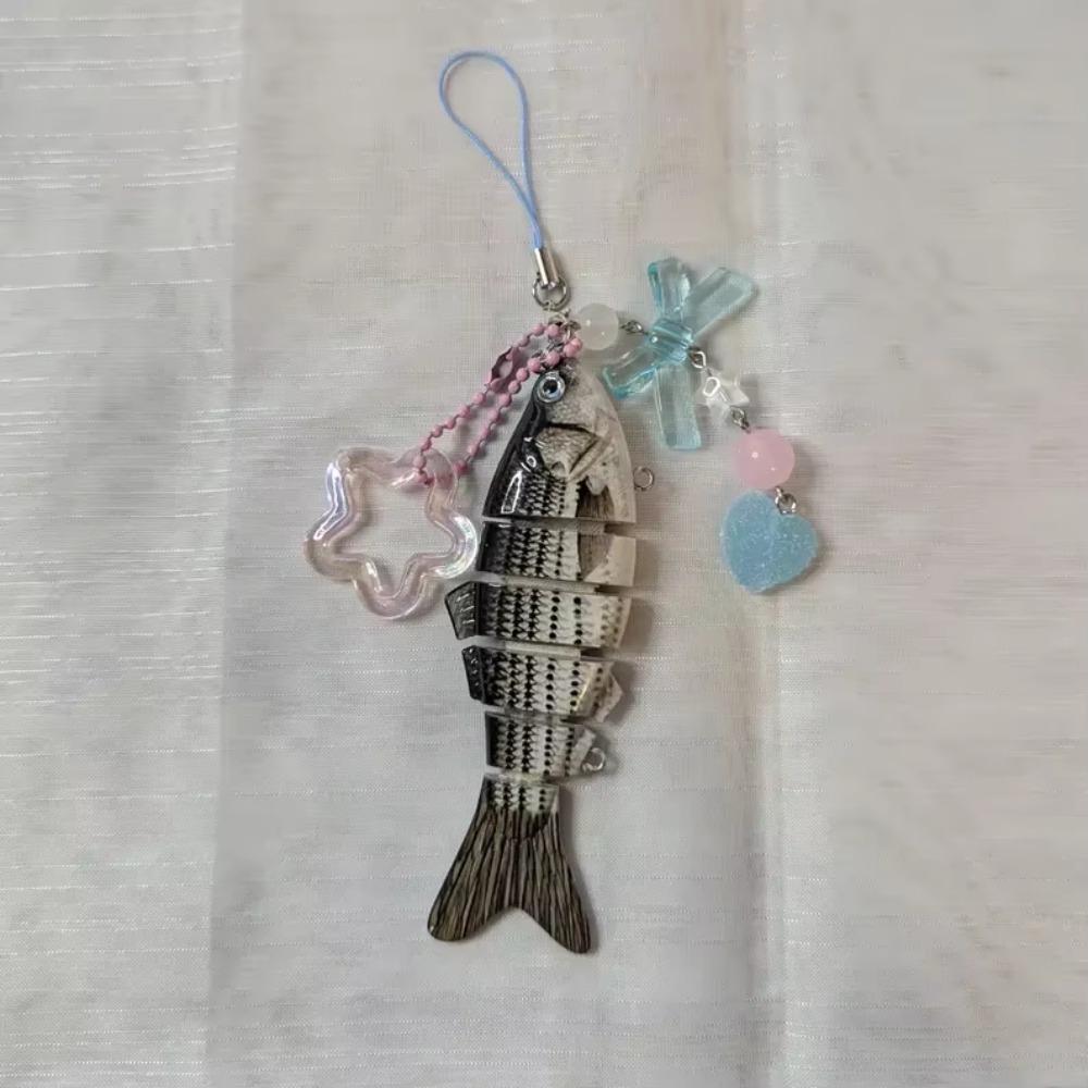 Acrylic Fish Star Pendant Simulated Fish Phone Lanyard Handmade Fish Keychain  Gifts for Friend