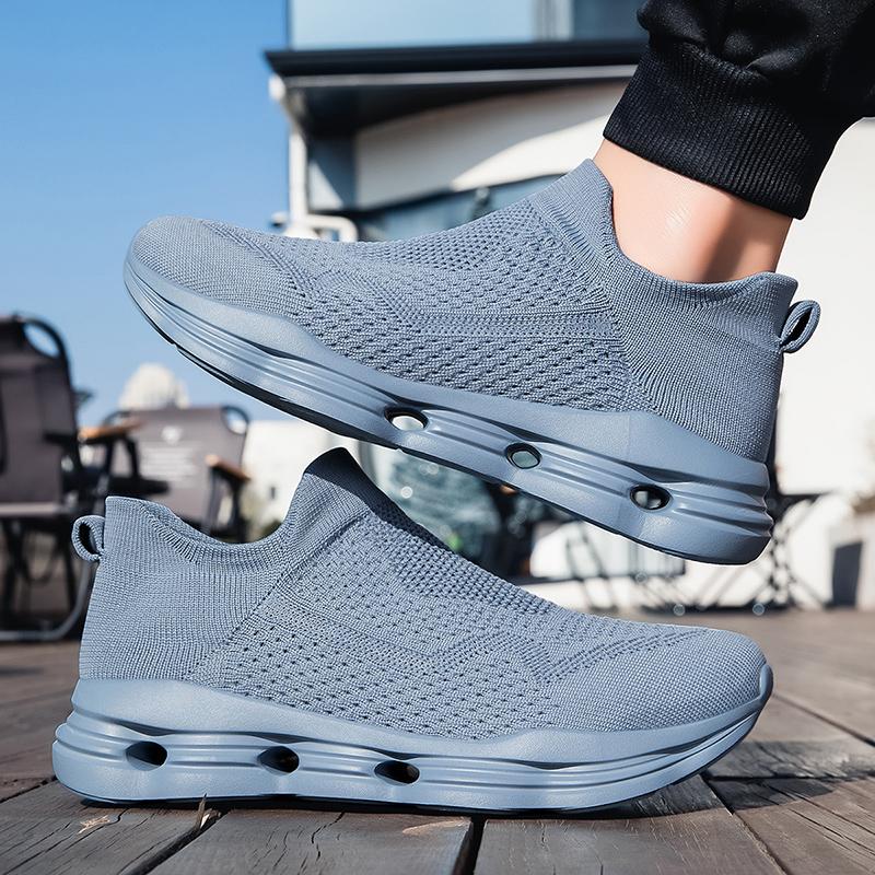 Women's Blue Black Khaki Sport Shoes Men Casual Lightweight Slip On Walking Socks Shoes Couple Jogging Sneakers
