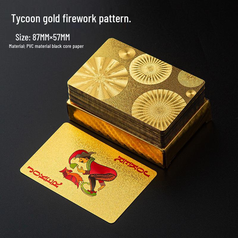 Luxury Gold PVC Playing Cards: Waterproof, Fold-Proof, Wear and Dirt Resistant, Washable.