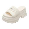 New thick-soled heightening muffin slippers women's summer new versatile skirt light slope heel one-word sandals