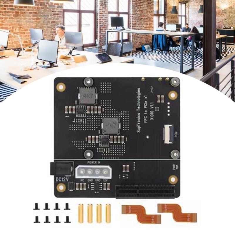 For RPi 5 PCIe Expansion Board With Standard PCIe Slot X1010 PCIe FFC Connectors Flexible Power Option