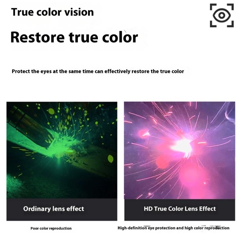 Isıya Dayanıklı Kaynak Maskesi Otomatik Ayarlanan Gölge Lensi Tam Korumalı Kask Çıkarılabilir Gözlük Esnek Kayış