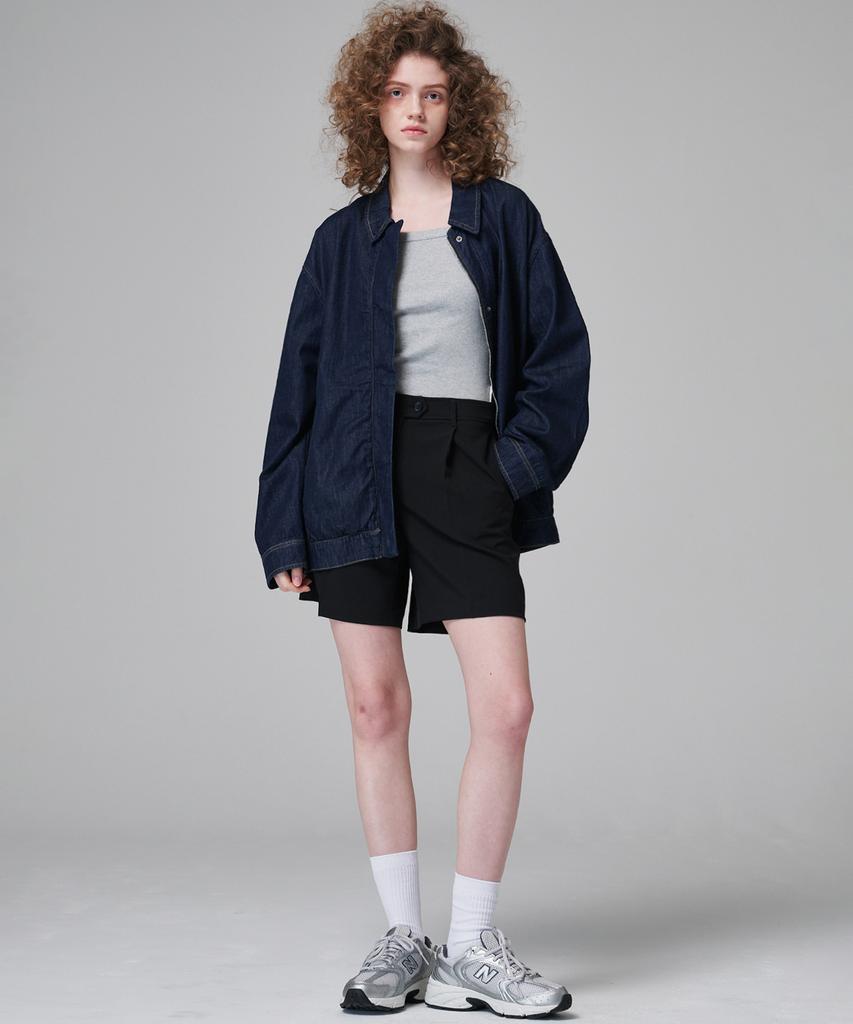 Marop 2205 Summer One-Pleat Half Pants (Black)