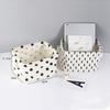 Cotton Linen Desktop Storage Basket Sundries Storage Box with Handle Linen Desk Container