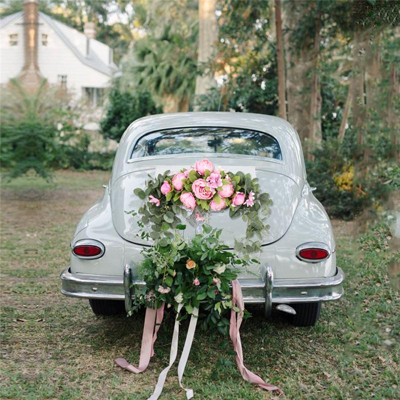 Sztuczne kwiaty wieniec piwonii ręcznie robiona girlanda do lustra domu wesele drzwi nadproża dekoracji