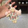 Cute Cartoon Doll In Floral Dress Keychain For Woman Girls Pendant Bag Decor Braid Accessory Fabric Toy Keyring Decoration