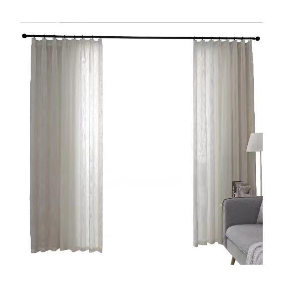 Big Belly Hemp Thickened Screen Curtain Window Screen Living Room Bedroom Study Balcony Simple Plain Color Finished Product Processing