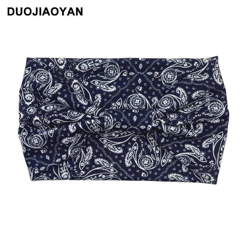 Knot Headband, Color Blocked Pattern Printed Sports Headband, Fashionable Polka Dot Wide Edge Elastic Headband