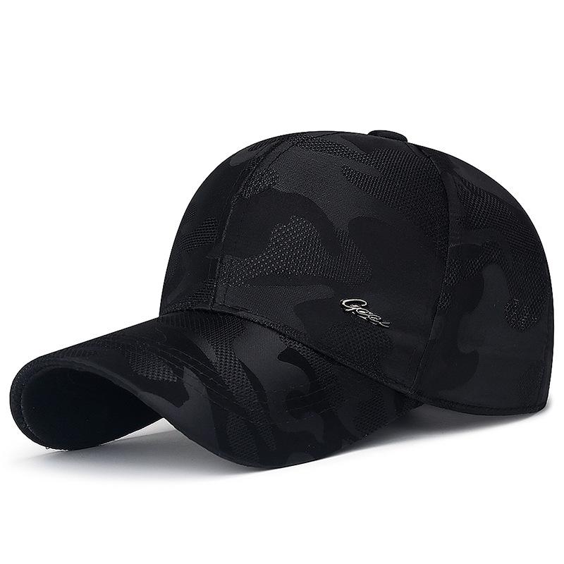 

Cross-Border Men s Camouflage Duckbill Cap with Metal Logo - Adjustable Outdoor Sports Sun Protection Cap Adjustable чорний