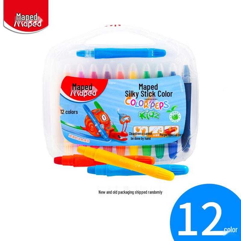 Maped Silky Shimmer Twist Sticks - Washable Crayons: 24, 36, or 48 Colors | Tatatou Little Rabbit Tom Edition