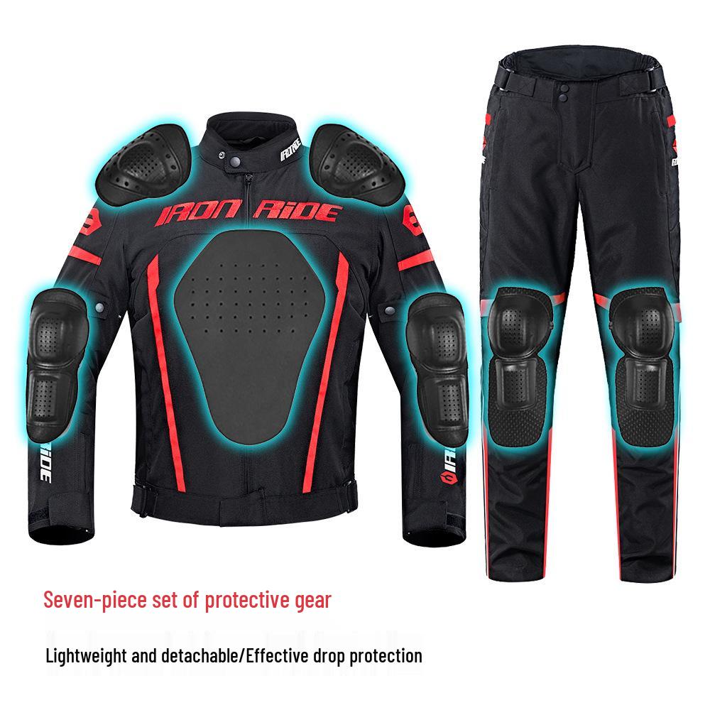 Pánský prodyšný, oděruvzdorný motocyklový jezdecký oblek - Proti pádu, pro čtyři roční období.