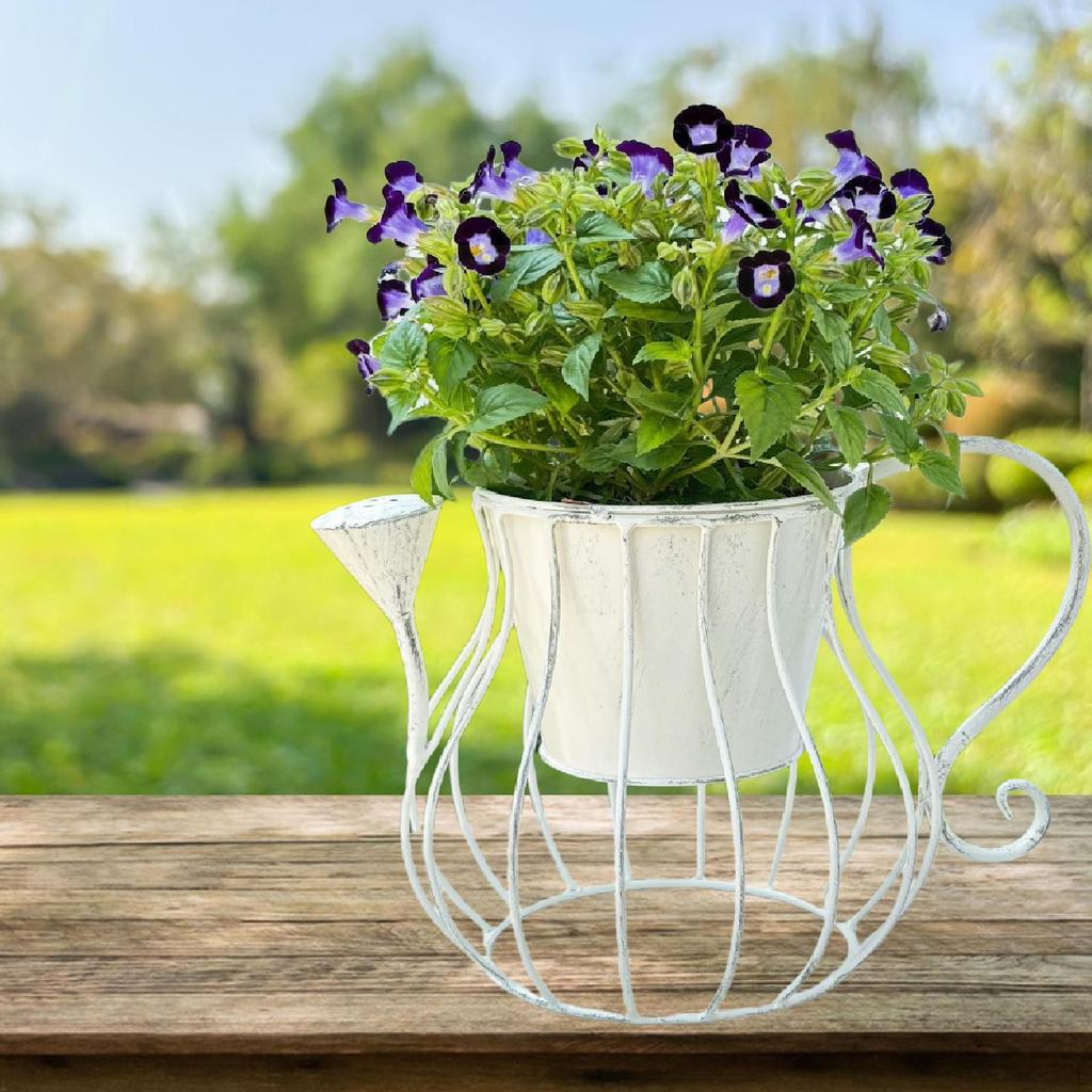 Gießkannenförmiger Blumentopf Übertopf Niedlich Metall Vielseitiger Pflanzenbehälter Eisen Pflanzgefäß