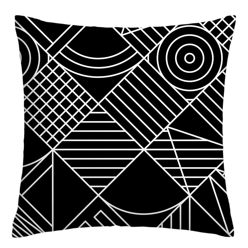 

Наволочка для дивана у вітальні Home Decor Чорно-біла наволочка з геометричним градієнтом 40x40cm