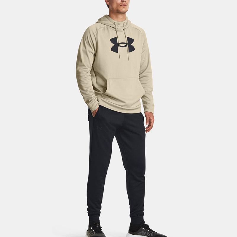 Under Armour Fleece Logo Print Breathable Warm Hoodie Men Hoodie Khaki 1379854-289